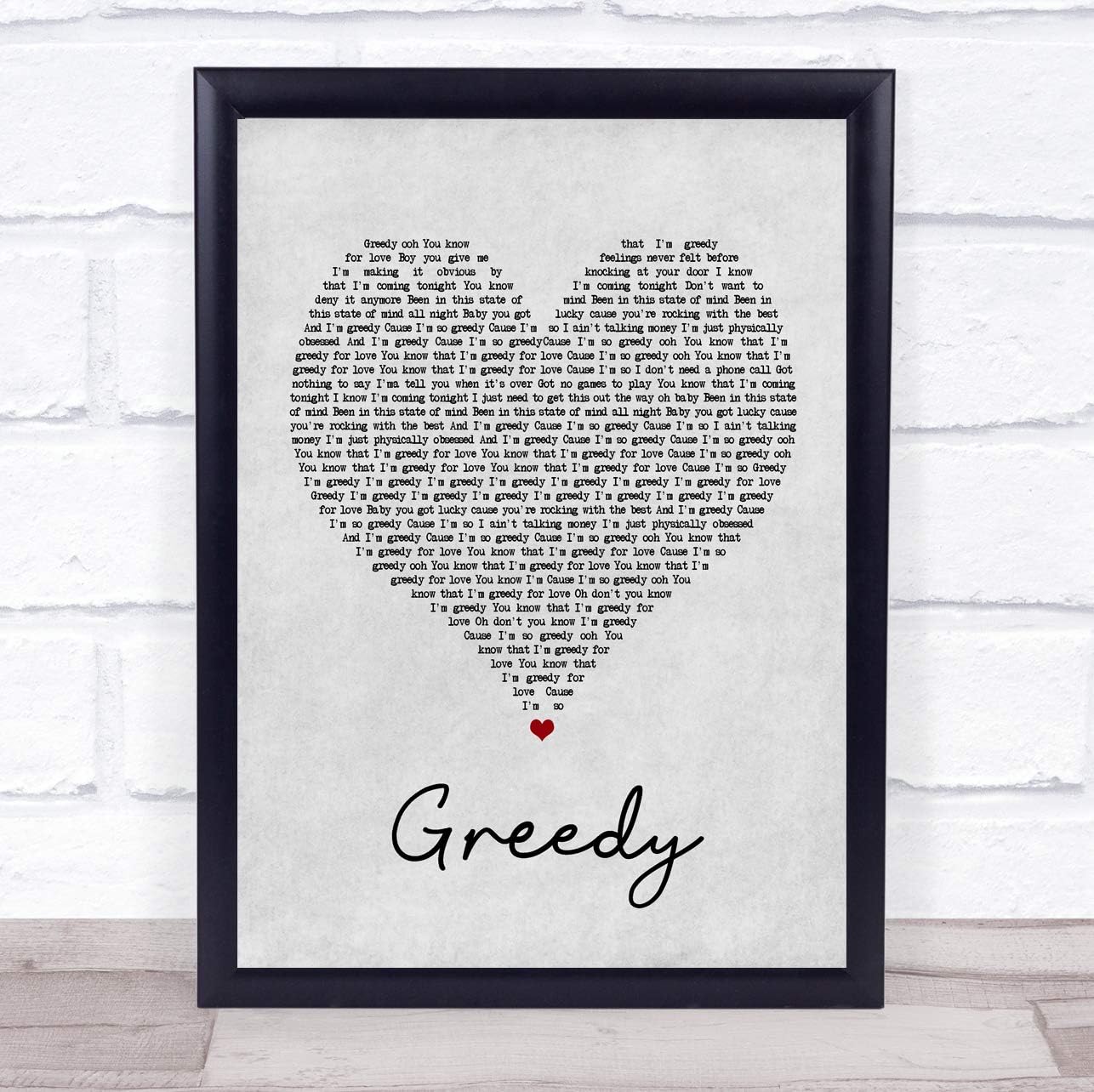 Amazon.com: Greedy Grey Heart Song Lyric Quote Print: Office Products