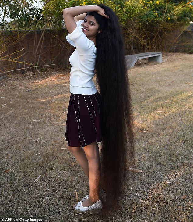 Nicknamed 'Rapunzel' by her friends and schoolmates after the long, flowing hair of the princess in the Brothers Grimm fairytale, Nilanshi said she has not a visited a hairdresser for 11 years after a hair-raising ordeal